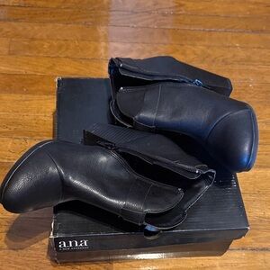 a.n.a Sleek Black Ankle Booties